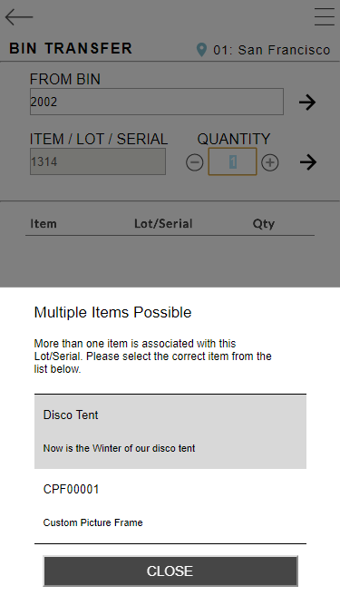 NetSuite Bin Transfer
